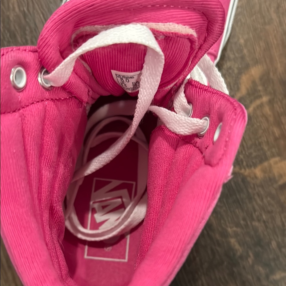 Vans Pink and White Women's Sneakers - Picture 6 of 10